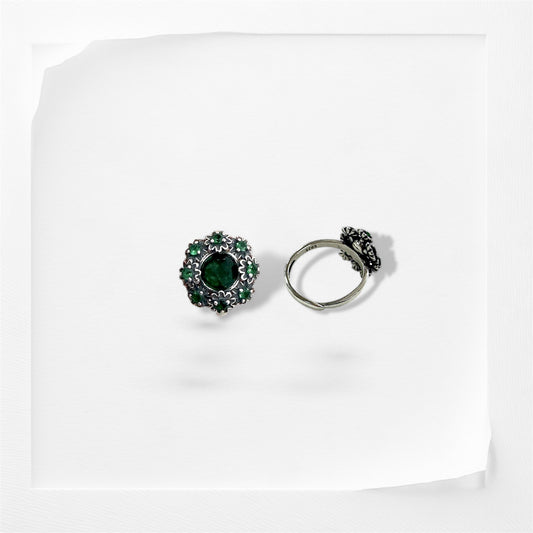 Emerald Blossom Ring